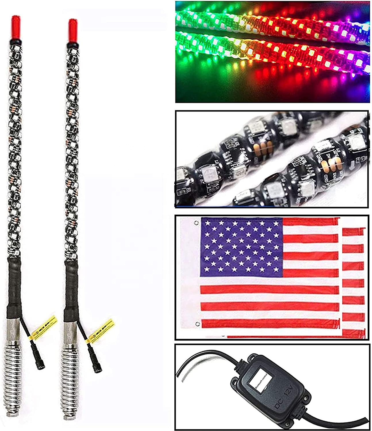 Kingshowstar - RGBW LED sziklavilágítás-készletek alkalmazásvezérlővel, időzítéssel, villogással, zenei móddal, alulról világító neon LED-es lámpákkal autó belső alvázvilágításához 38