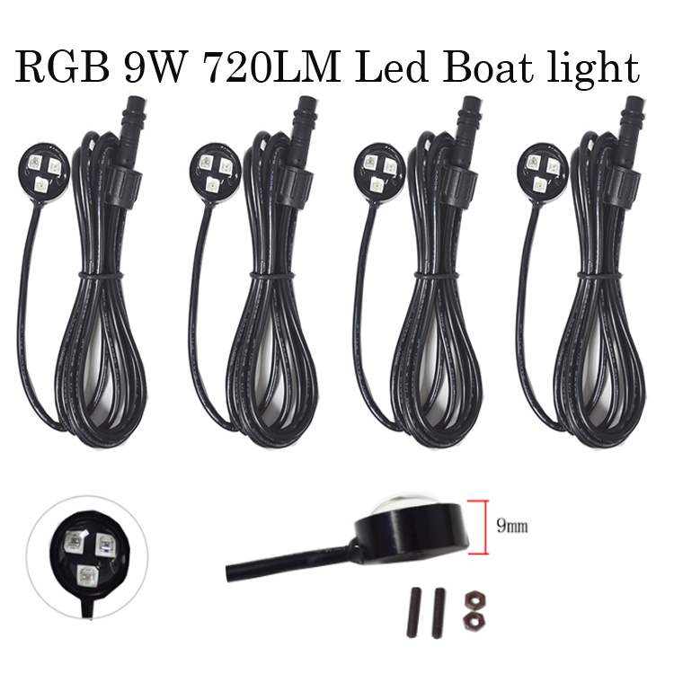 Kingshowstar - RGB 3x3W 720lm Waterproof LED Marine Light Underwater Boat Ship Lights LED Marine Light 9
