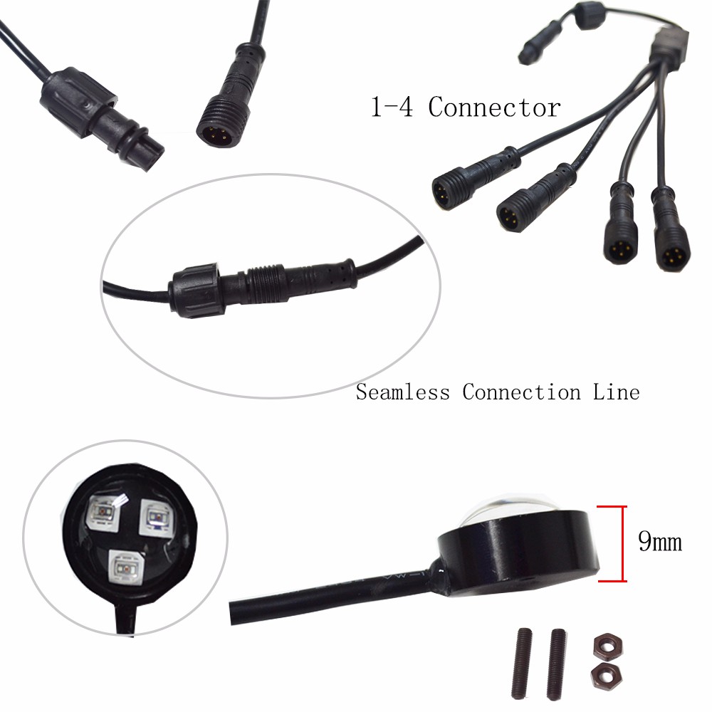 Kingshowstar - RGB 3x3W 720lm Waterproof LED Marine Light Underwater Boat Ship Lights LED Marine Light 11