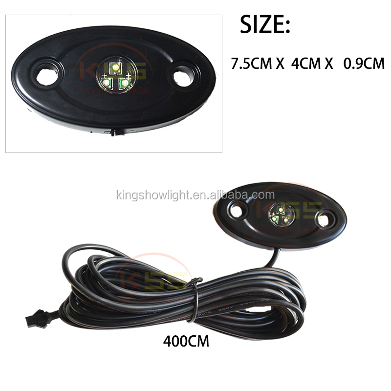 Kingshowstar - 4pc White Color Super Bright LED Rock Light Pods kit for Trucks UTV ATV Underglow Atmosphere lamp led entry level rock light 10