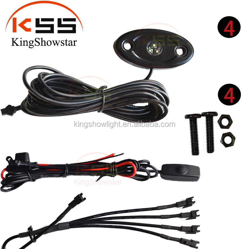 Kingshowstar - 4pc White Color Super Bright LED Rock Light Pods kit for Trucks UTV ATV Underglow Atmosphere lamp led entry level rock light 8