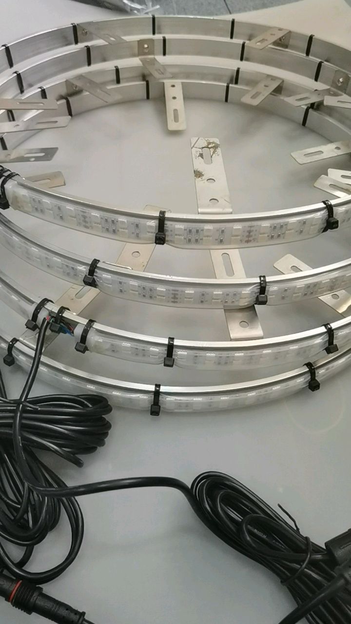 Kingshowstar - Double Row 15.5 Wheel Ring Rim Light RGB All-Color LED Wheel Well Light Kit for Car Truck RGB led dream color wheel light light 16