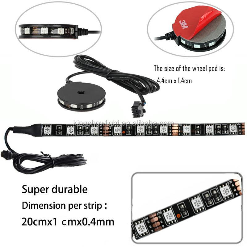 4 pod 16 strip Multi Colors Wireless Multi Zone Remote Controller Kit Motorcycle LED Lighting Kit 12V 13
