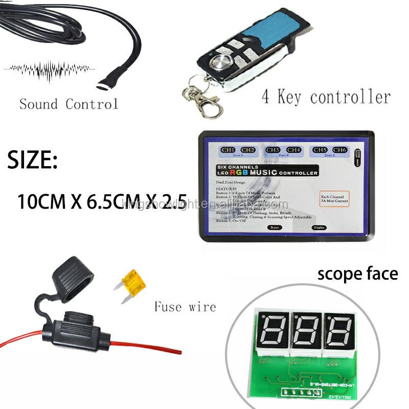 4 pod 16 strip Multi Colors Wireless Multi Zone Remote Controller Kit Motorcycle LED Lighting Kit 12V 15