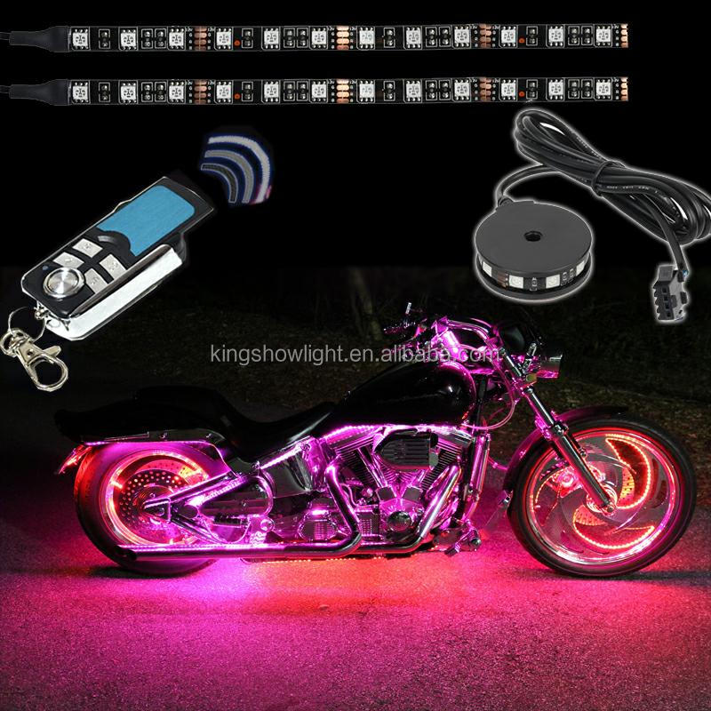 4 pod 16 strip Multi Colors Wireless Multi Zone Remote Controller Kit Motorcycle LED Lighting Kit 12V 7
