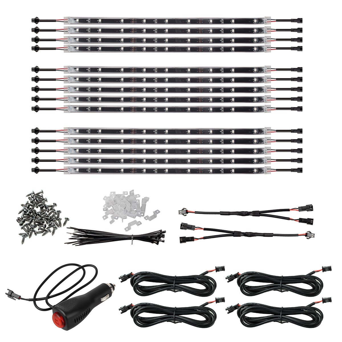 14pcs 126-3528 Universal Underglow Led Strips Shinning Blue Kit 12V Neon Accent 9