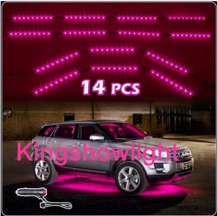 Kingshowstar - 14PCS 126LEDs Underglow LED Strip Light Bar Super Bright Red Led Strip Underbody Lighting Kit 3 Modes For Cars Motorcycles SUV led auto interior underbody light 13