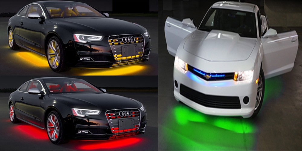 Kingshowstar - 14PCS 126LEDs Underglow LED Strip Light Bar Super Bright Red Led Strip Underbody Lighting Kit 3 Modes For Cars Motorcycles SUV led auto interior underbody light 15