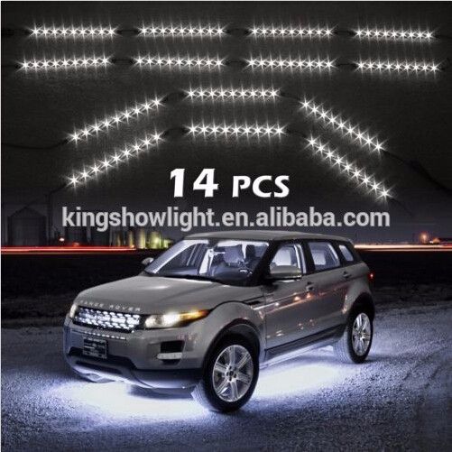 Kingshowstar - 14PCS 126LEDs Underglow LED Strip Light Bar Super Bright Red Led Strip Underbody Lighting Kit 3 Modes For Cars Motorcycles SUV led auto interior underbody light 11
