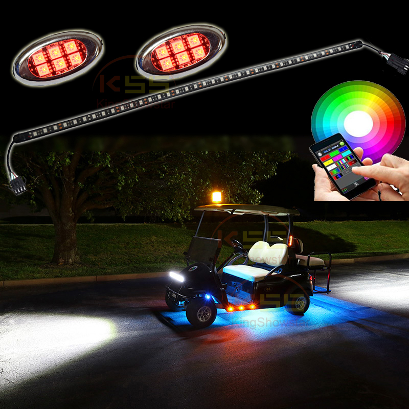 Kingshowstar - Wrapped RGB LED whip Light with RF Remote control for ATV Motor LED Marine Light 7