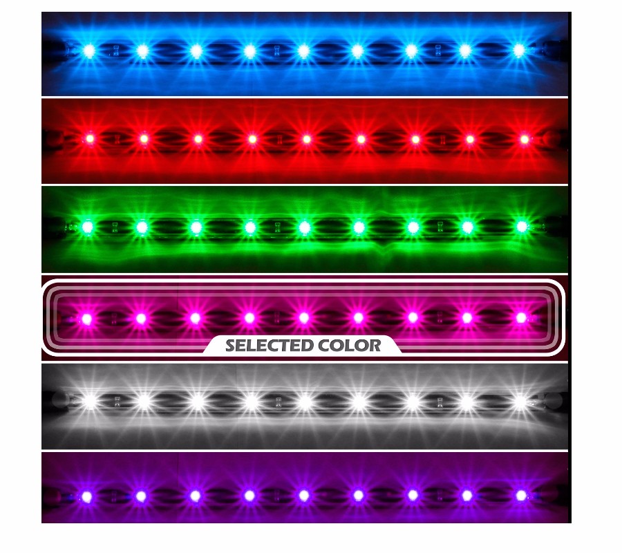 GREEN Undercar Underbody Glow 4 Piece Car LED interior Neon Light Kit 7