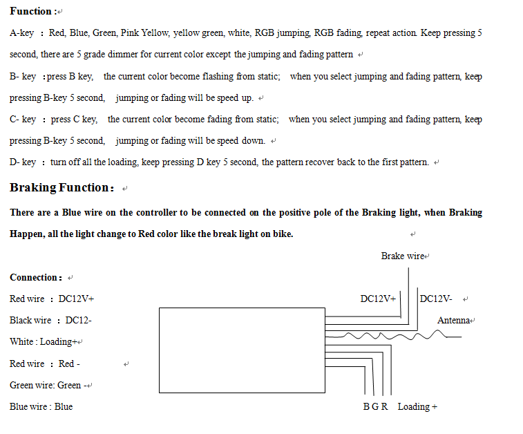 Kingshowstar - 18 Color 5050 SMD RGB 6pc36led Pods Led Thunder Bike automobiles Motorcycles Led Neon Lighting Kit with break controller LED Motorcycle Bicycle Light 14