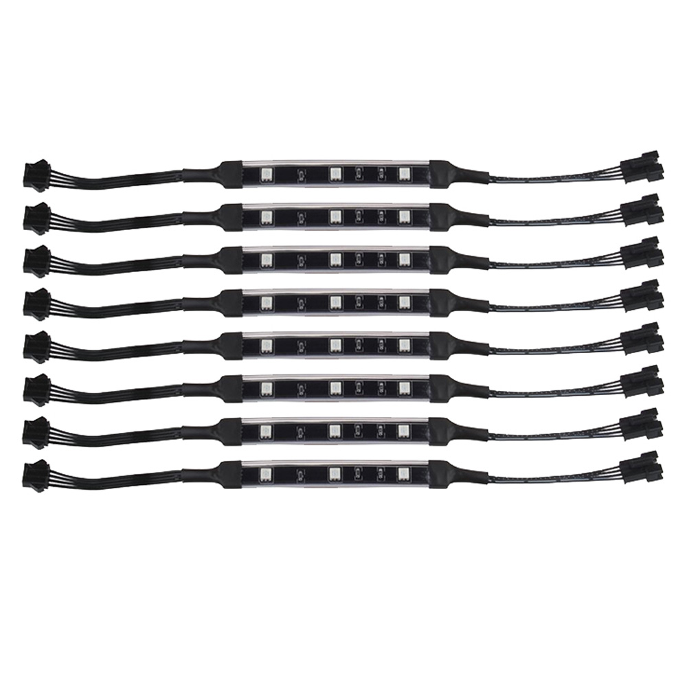 10Pcs Motorcycle LED Light Kit Strips RF Remote Controller Multi-Color Accent Glow Neon Lights Lamp Flexible 8