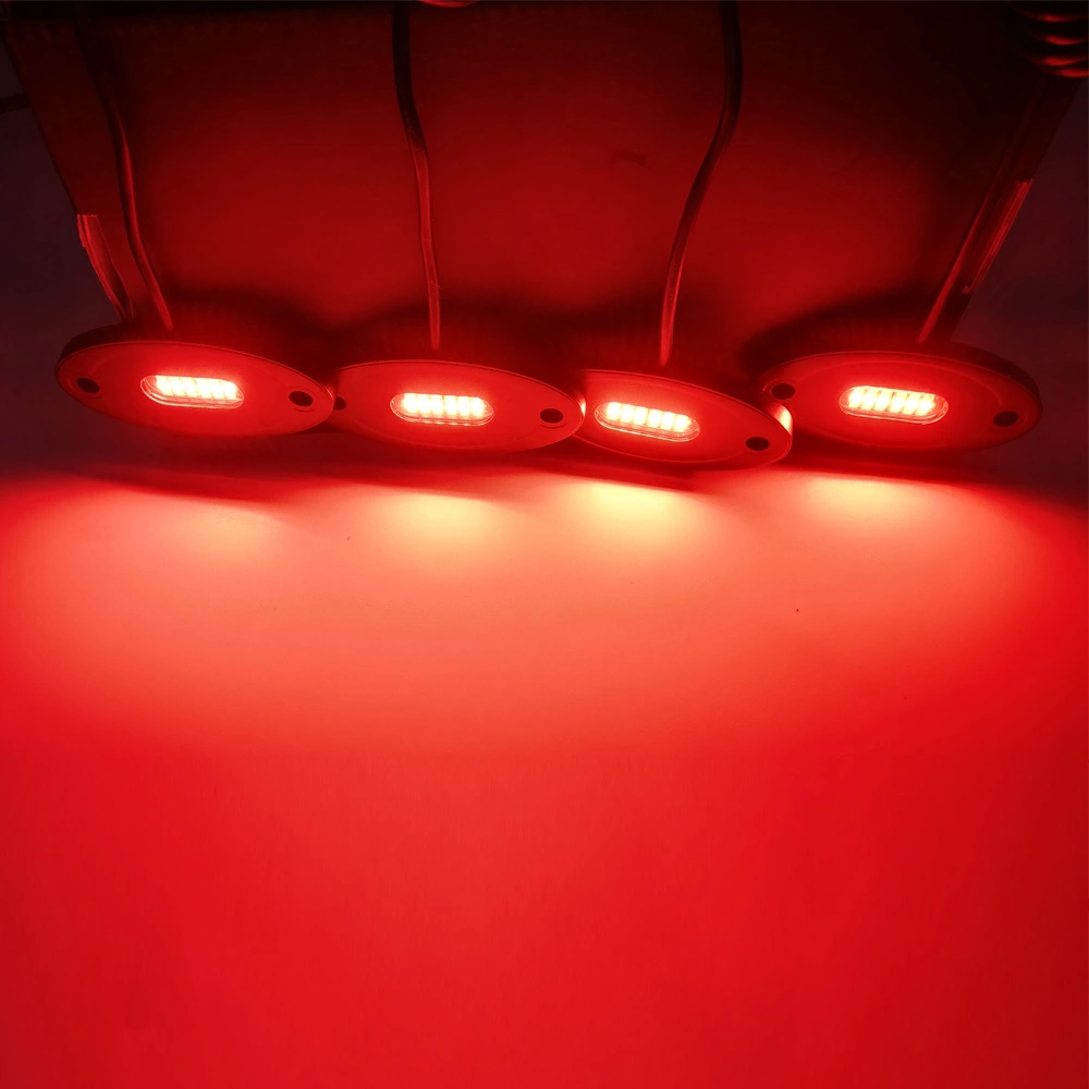 Kingshowstar - Blue-tooth LED Rock Light Kit With 4 Multi-Color + White (RGBW) Pods led top level 24W rock light 1