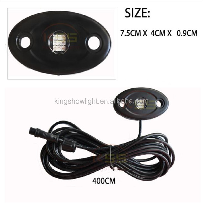 Kingshowstar - Cheap wholesale 4 pods 8 pods blue tooth control rgb multi color neon led rock lights led normal 9W/12W rock light 14