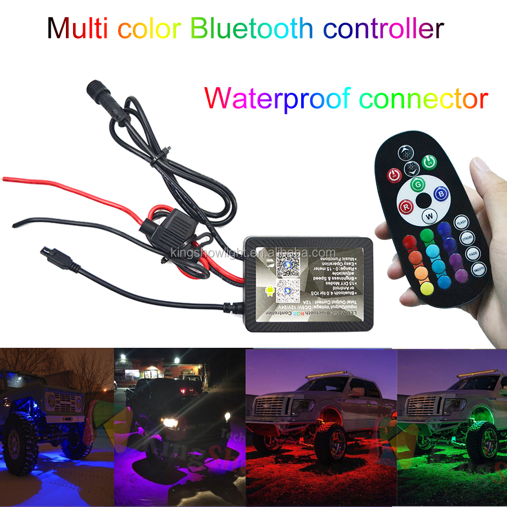 Kingshowstar - Cheap wholesale 4 pods 8 pods blue tooth control rgb multi color neon led rock lights led normal 9W/12W rock light 12