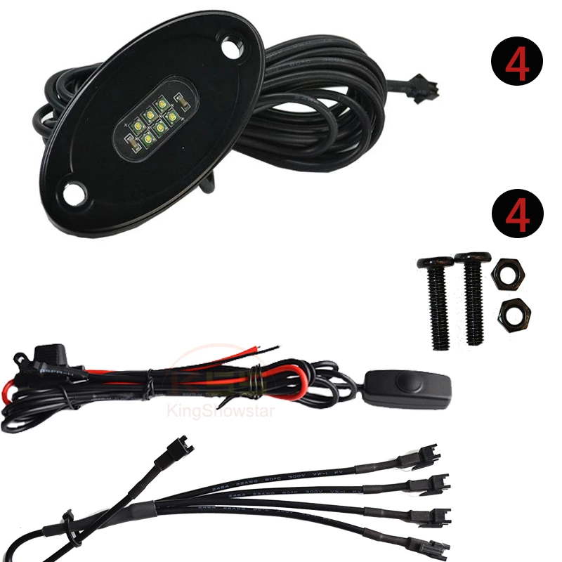 Kingshowstar - Universal car accessory led light bars offroad lights blue-tooth remote control 4x4 led top level 24W rock light 1