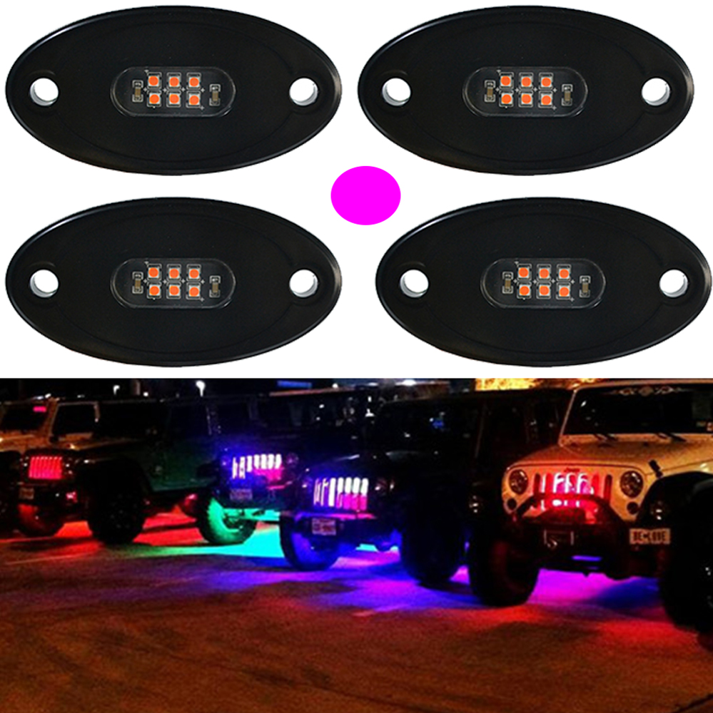 Kingshowstar - Super single color IP 68 12V white rock light 4x4 Interior Lamp offroad auto lighting system led top level 24W rock light 14