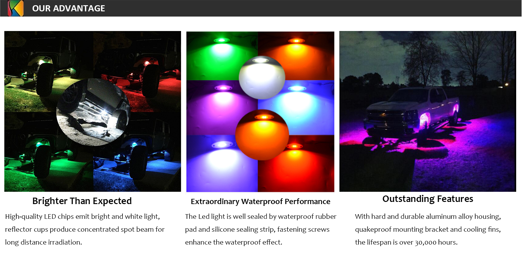 8Pcs led Motorcycle Light Kit Strips Multi-Color Accent Glow Neon Lights Lamp Flexible with Remote Controller 20