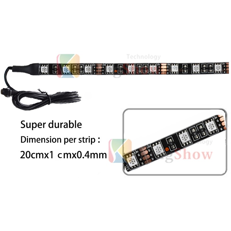 8Pcs led Motorcycle Light Kit Strips Multi-Color Accent Glow Neon Lights Lamp Flexible with Remote Controller 12