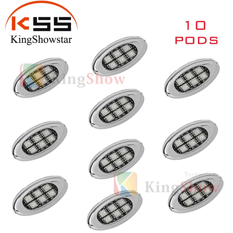 Kingshowstar - Advanced LED Multi Color Motorcycle Accent Glow 5050 Waterproof Oval Pod light kit with Wireless Remote Controller LED Motorcycle Bicycle Light 11