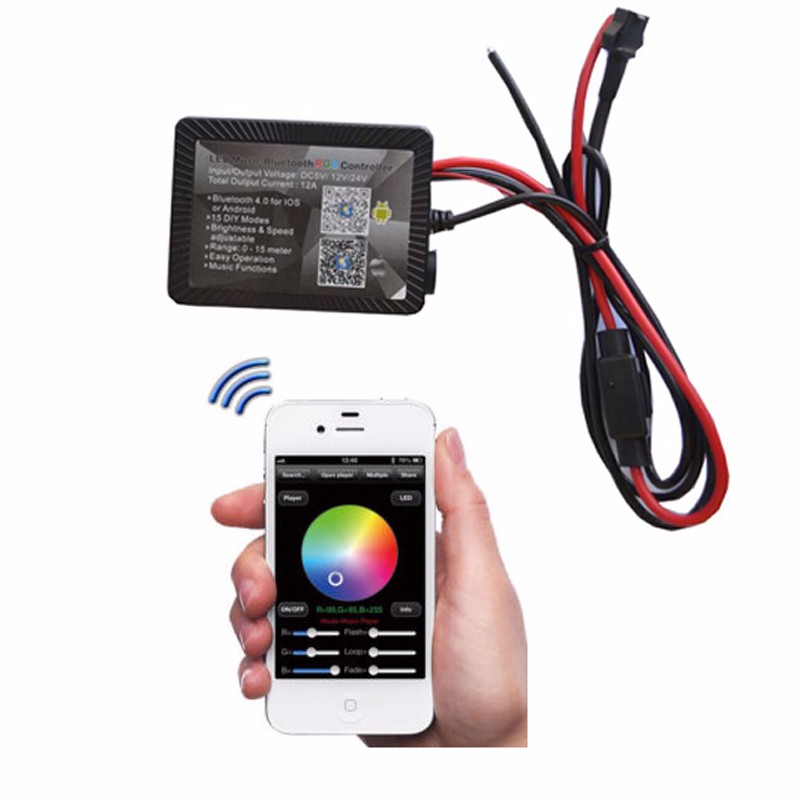 Blue-tooth Remote Multi-Color Accent Glow Motorcycle LED Light Kit Strips 14