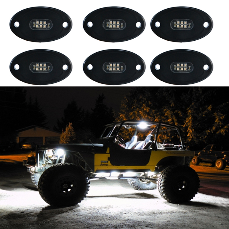 Kingshowstar - 6 pods Lights for Off- Road Truck Car ATV SUV Under Body Glow Light Lamp Trail Fender Lighting (White) led top level 24W rock light 14