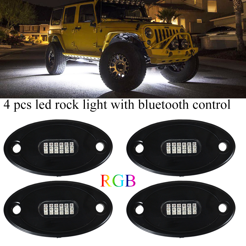 Kingshowstar - 6Pod Auto Lighting High Power Cool White RGB offroad 4x4 LED Rock Light led top level 24W rock light 14