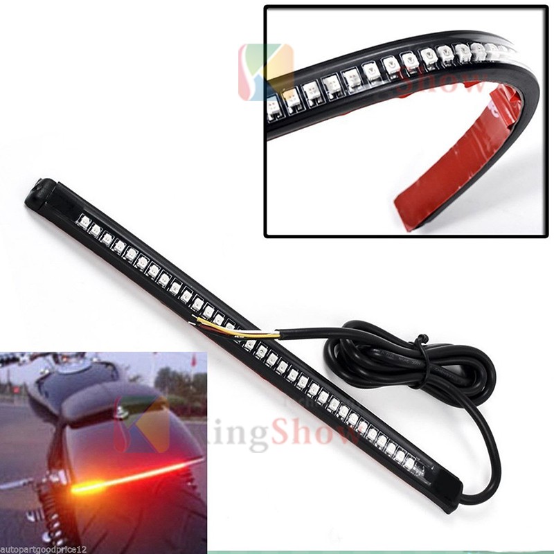 12V 32LED Universal Flexible Turn Signal Motorcycle Led Strip Bar Brake Tail Light Indicator Light led Motorcycle 12