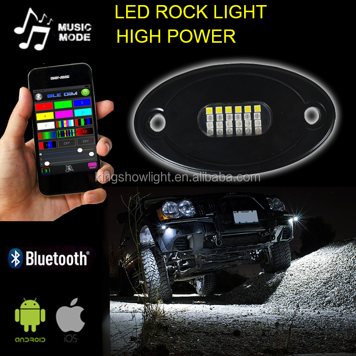 Kingshowstar - Sales Champion 4x RGBW LED Rock lights Off Road kit With RGBW Wireless APP Controller For ATV Truck led top level 24W rock light 16