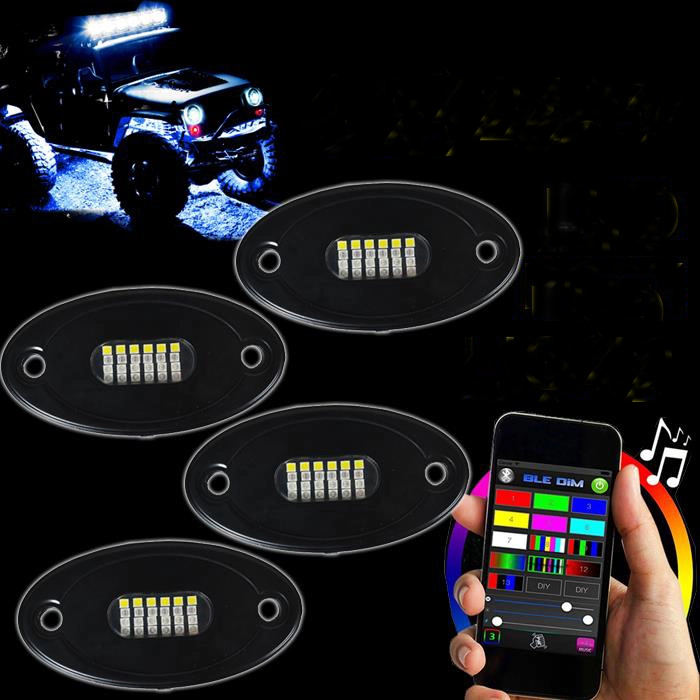 8Pods Waterproof Shockproof Off road Truck ATV UTV RGBW Led Rock Lights 1