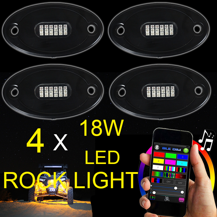 Wholesale million colors LED rock lights/RGB Atmosphere lamp with control for Auto vehicles decoration 16