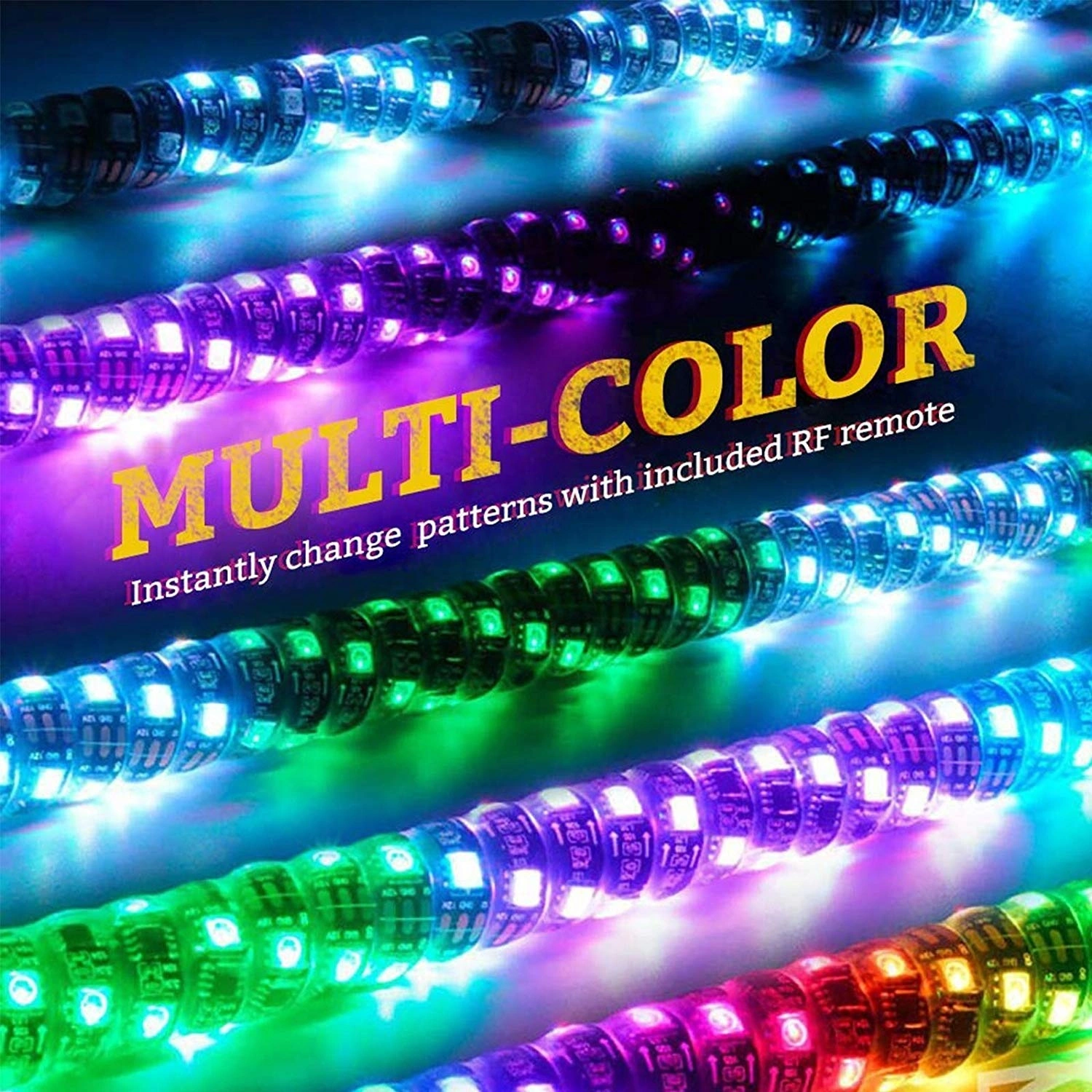 High class 12V 3ft 5050RGB LED Whip Light Flagpole Lamp with Flag for Jeep ATV UTV Motorcycle 1
