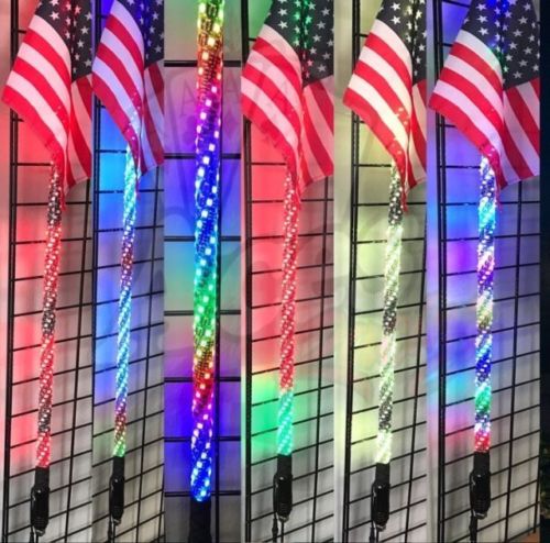 Kingshowstar - 4FT LED Whip Light Dream Wrapped RGB Lighted Whip For ATV UTV led whip light 8