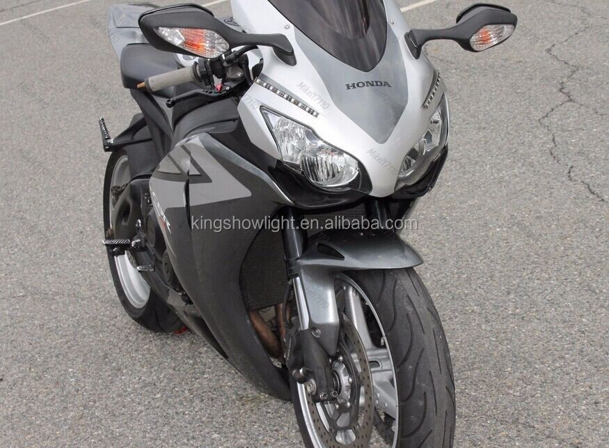 2pcs 8 / 4 amber motorcycle signal led strip tail light strip 16