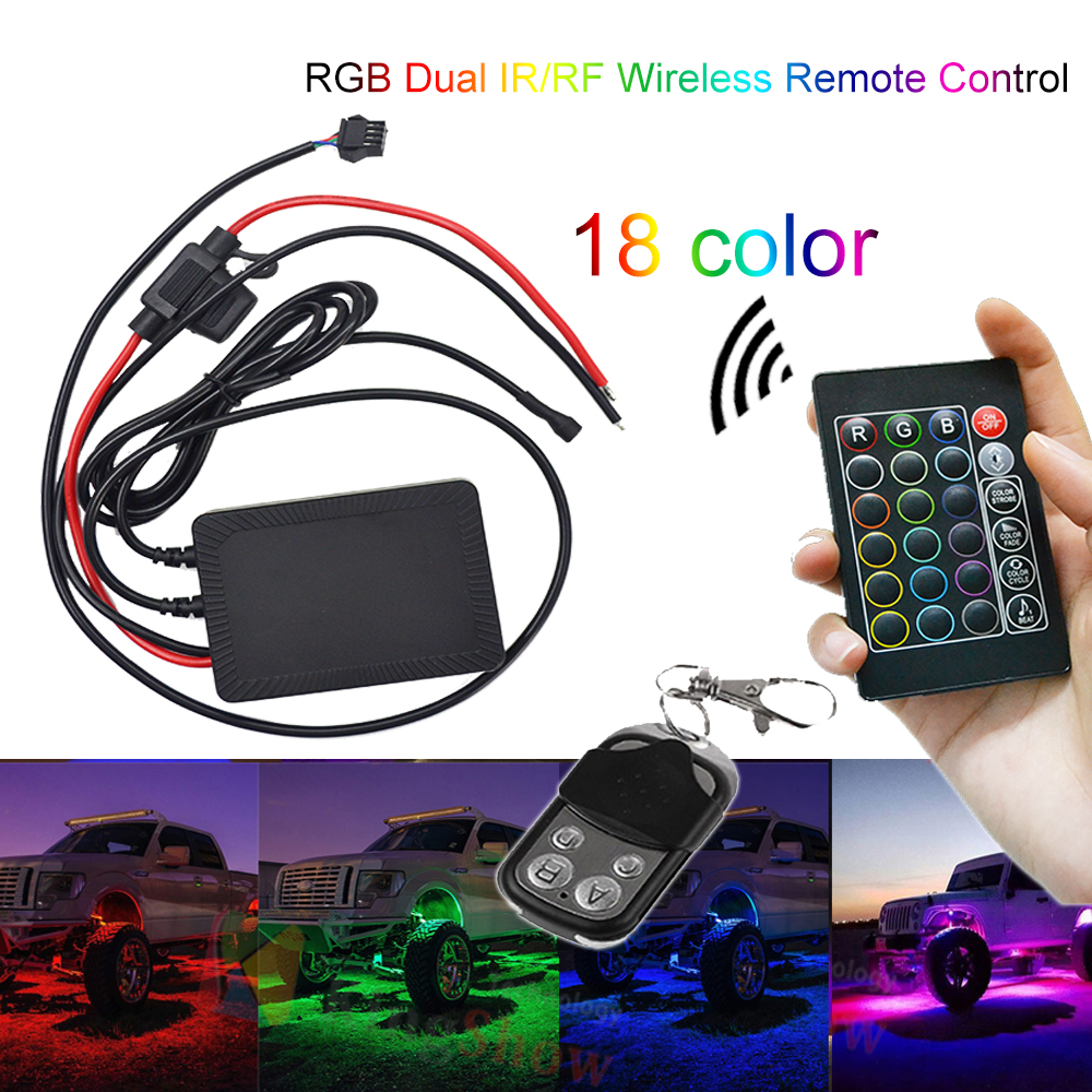 Kingshowstar - 18 Color 5050 RGB SMD Led Pod's automobiles & motorcycle Body 6pc Led Lighting Kit with 200w two music controller LED Multi-color Motorcycle Light 15