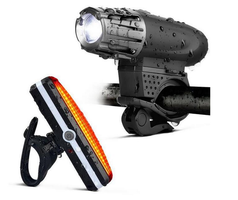 Bicycle Light Set USB Super Bright COB LED Headlight COB LED Tail light Quick-Release 8