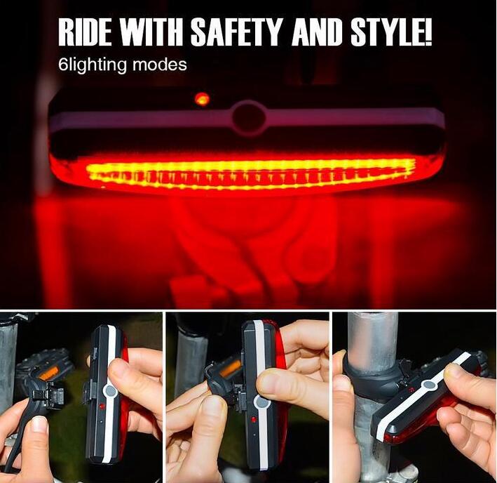 Bicycle Light Set USB Super Bright COB LED Headlight COB LED Tail light Quick-Release 14