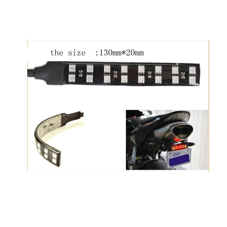 Motorcycle LED Brake Lights Turn Signal Strip License Flash Tail Stop Lights 1