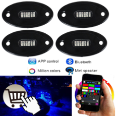 Kingshowstar - Vehicle Car Underbody 4 Pods Mini APP RGB LED Rock Light for ATV 4x4 offroad led top level 24W rock light 28