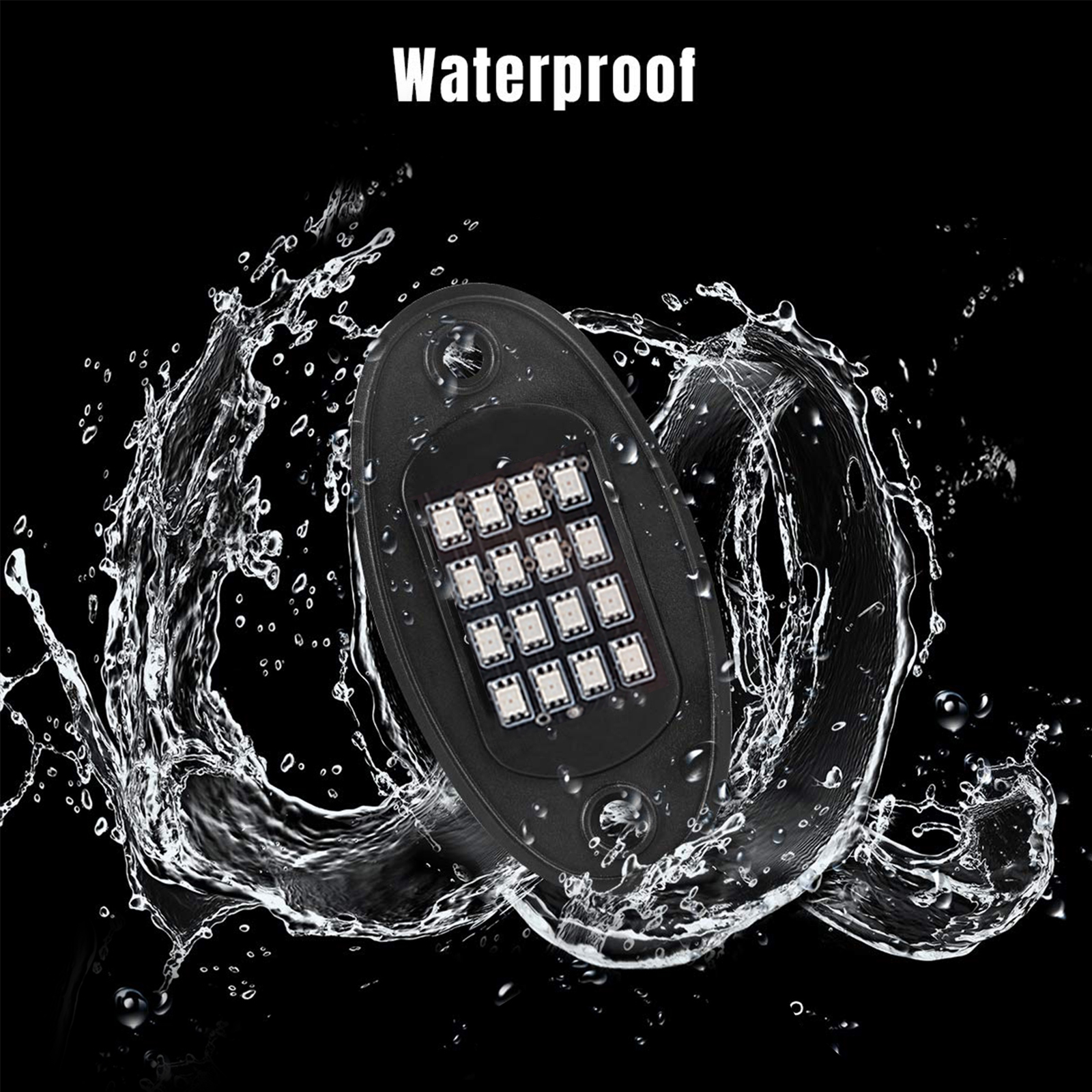 Kingshowstar - High Quality Hot 4x Pods RGB LED Rock Light Offroad Wireless Blue-tooth Music Controller led rock light 12