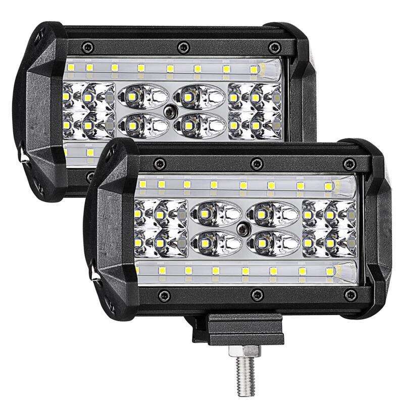 LED Pods Offroad Town 5'' 168W QUAD Row LED Light Bar Spot Flood Combo Beam Off 8