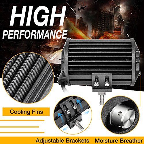 LED Pods Offroad Town 5'' 168W QUAD Row LED Light Bar Spot Flood Combo Beam Off 12