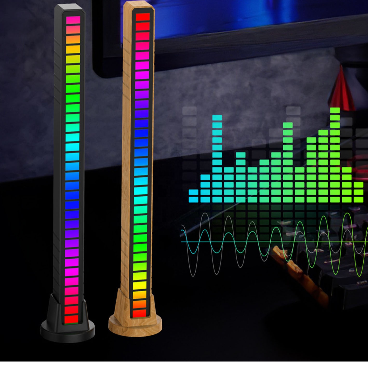 32 Bit Indicator Aluminum Bar Voice Sound Control Audio Spectrum RGB Sensor Music Levels Ambient Pickup Rhythm Light 10