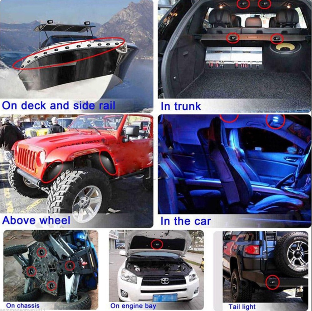Kingshowstar - 6pcs Waterproof Motor LED Strip lock light Underbody Light kit For Car offroad Ungrouped 13