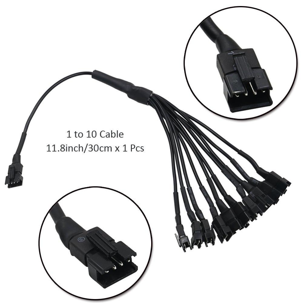 Kingshowstar - Extension Cable Wire Cord Set 30cm/60cm/90cm and 1-to-10 Splitter for LED Glow Light Multi-color Neon Strip led wire connector 4