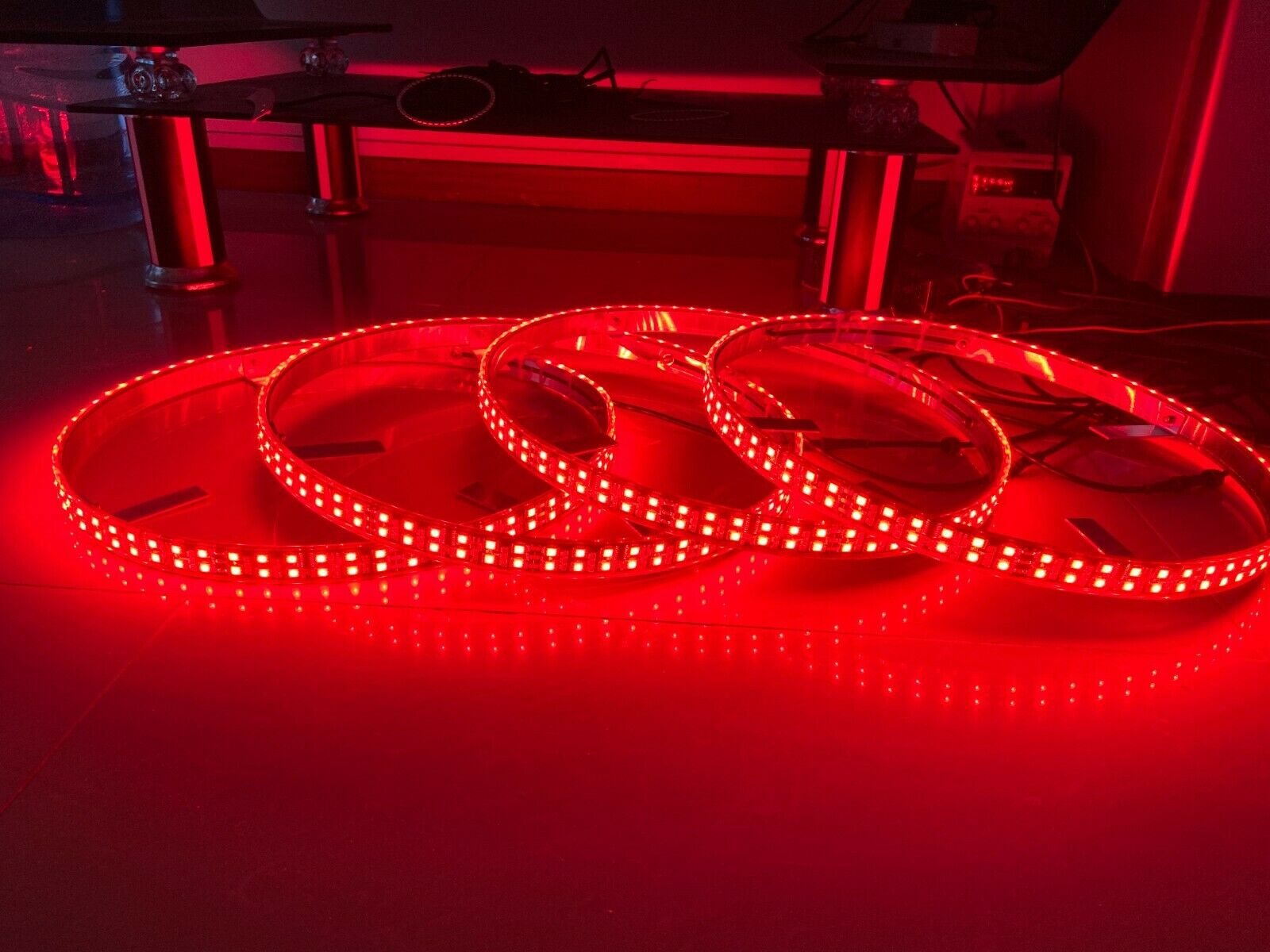 Kingshowstar - Double Row Brightest RGB Color Change LED Wheel Lights Kit 15.5'' Rims Blue-tooth led wheel light 8