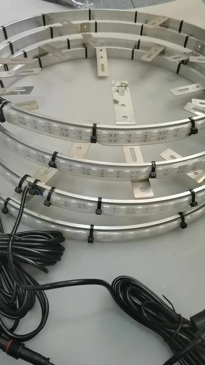 Kingshowstar - 2021 NEWEST 17inch APP Controlled RGBW Color Car light led wheel ring Double Side 4pcs Rim Light Kit For Universal Cars RGBW Led wheel light 1