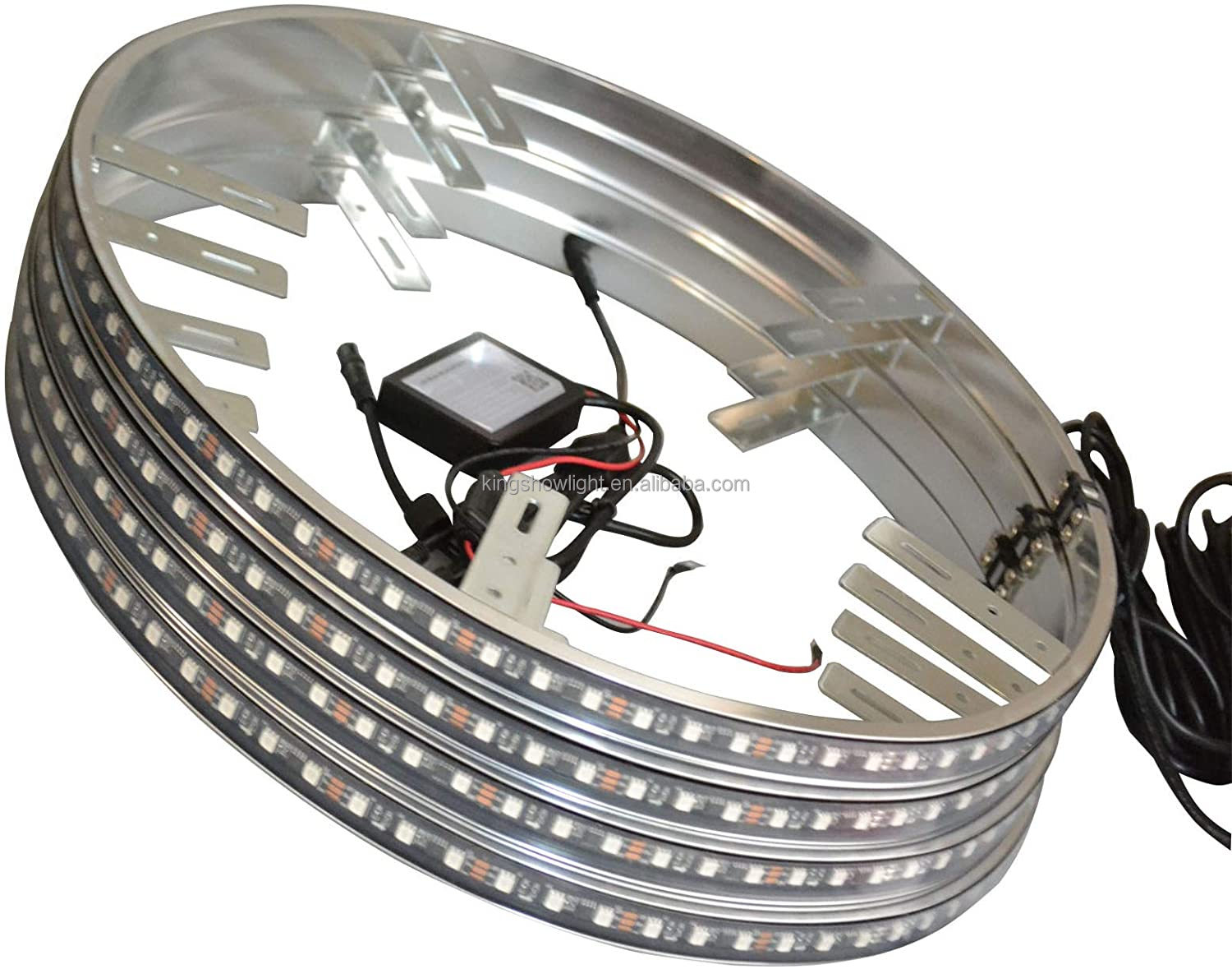 Kingshowstar - 2021 NEWEST DREAM Chasing RGB Color Waterproof IP68 4pcs 17inch Single Row THE Brightest Led Wheel Ring Lights Rim Lights led wheel light 20