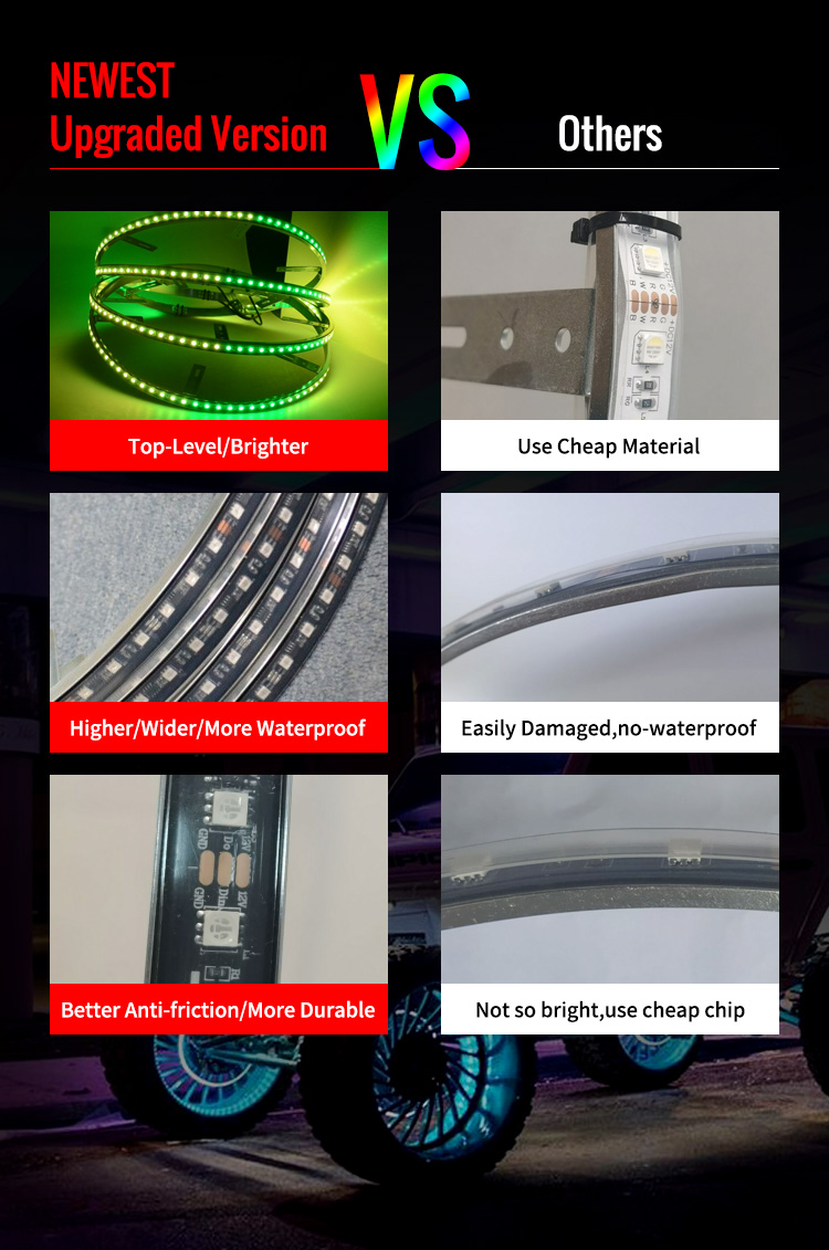 Kingshowstar - Blue-tooth Control RGB automobile wheel lights car wheel led light tyre valve rim lights led wheel light 18